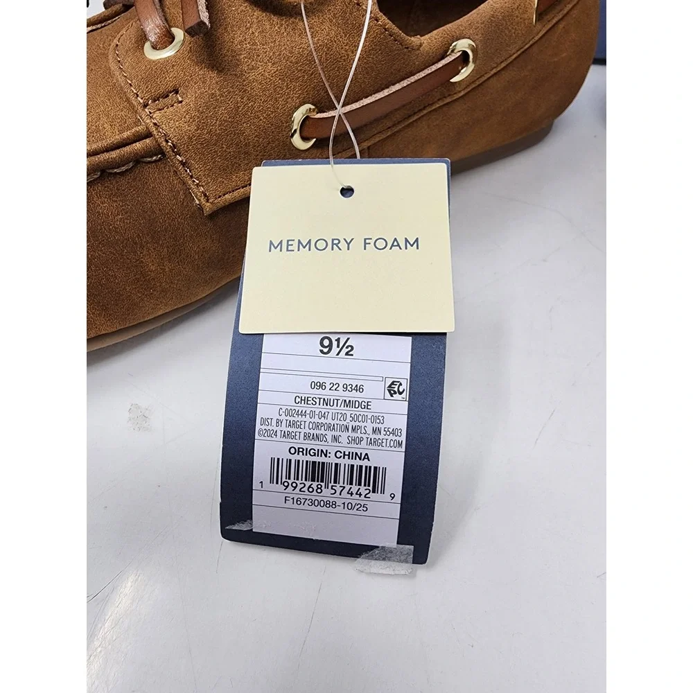 Universal Thread Chestnut‎ Midge Boat Shoes Womens 9.5 Memory Foam Brown Loafers